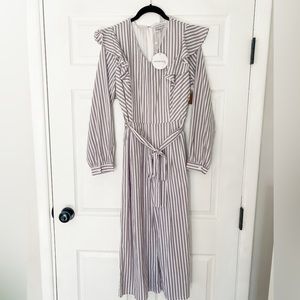 🌟NEW🌟 Pink Thread Striped long sleeve Jumpsuit